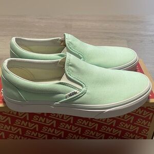 NEW Vans Light Green Classic Slip-Ons